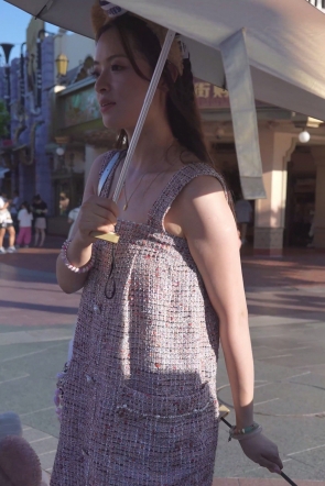 (BC-AA-679)吊带裙小姐姐无痕内夹进屁股缝..前抄侧面露毛